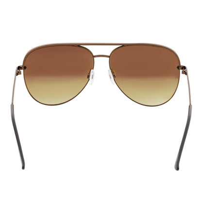 KEY - Oversize Large Flat Lens Metal Aviator Sunglasses Copper Amber Lens