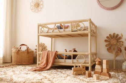 The Solstice Heirloom Rattan Doll Bunk Bed