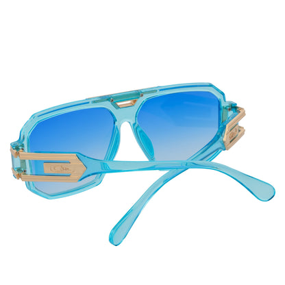 LEGEND - Retro Flat Top Square Blue Sunglasses Clear Blue-Fade Lens