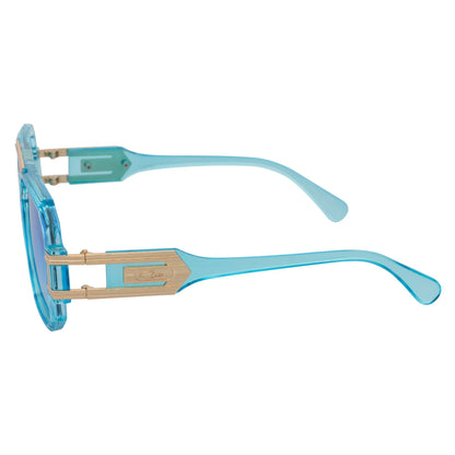 LEGEND - Retro Flat Top Square Blue Sunglasses Clear Blue-Fade Lens