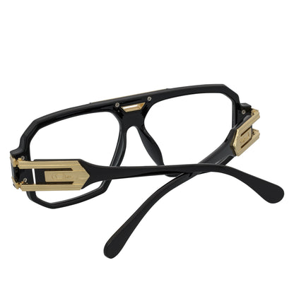 LEGEND - Retro Flat Top Square Clear Lens Blue Light Black Glasses