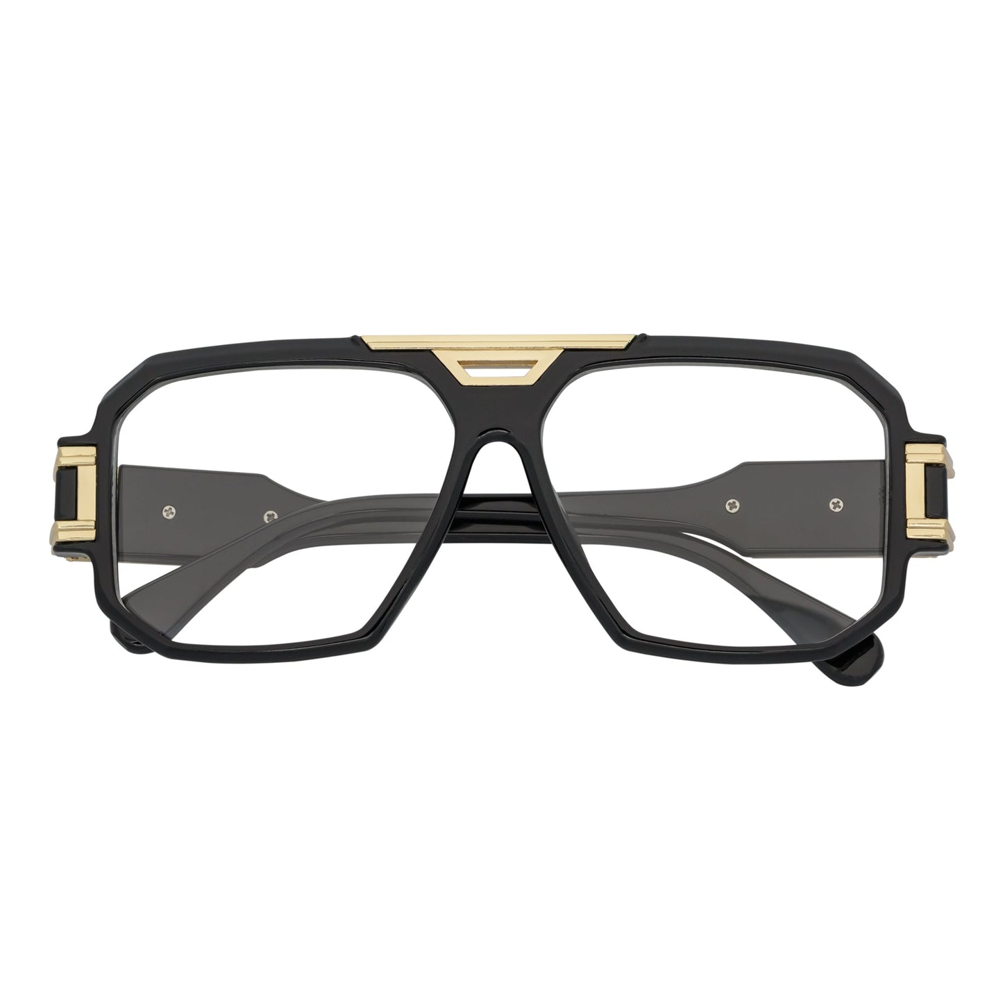 LEGEND - Retro Flat Top Square Clear Lens Blue Light Black Glasses