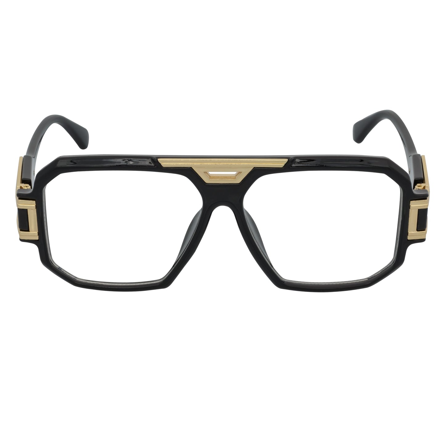 LEGEND - Retro Flat Top Square Clear Lens Blue Light Black Glasses