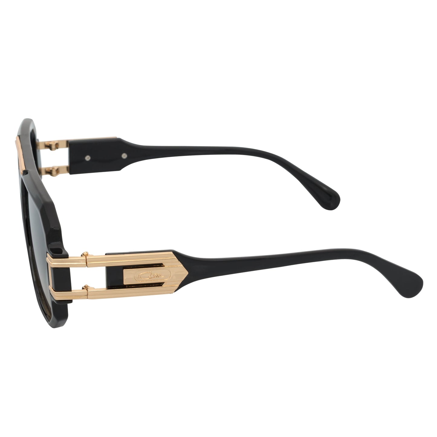 LEGEND - Retro Flat Top Square Sunglasses Black Green-Amber Fade