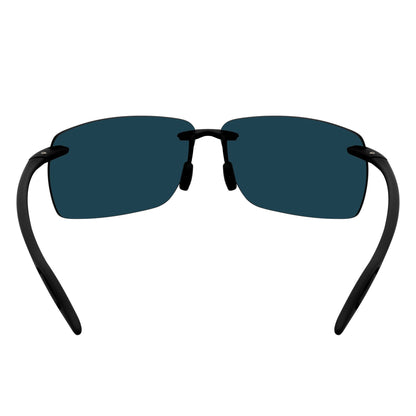 MAUI - Rimless TR90 Thin Sports Wrap Sunglasses Black Orange Mirror Polarized