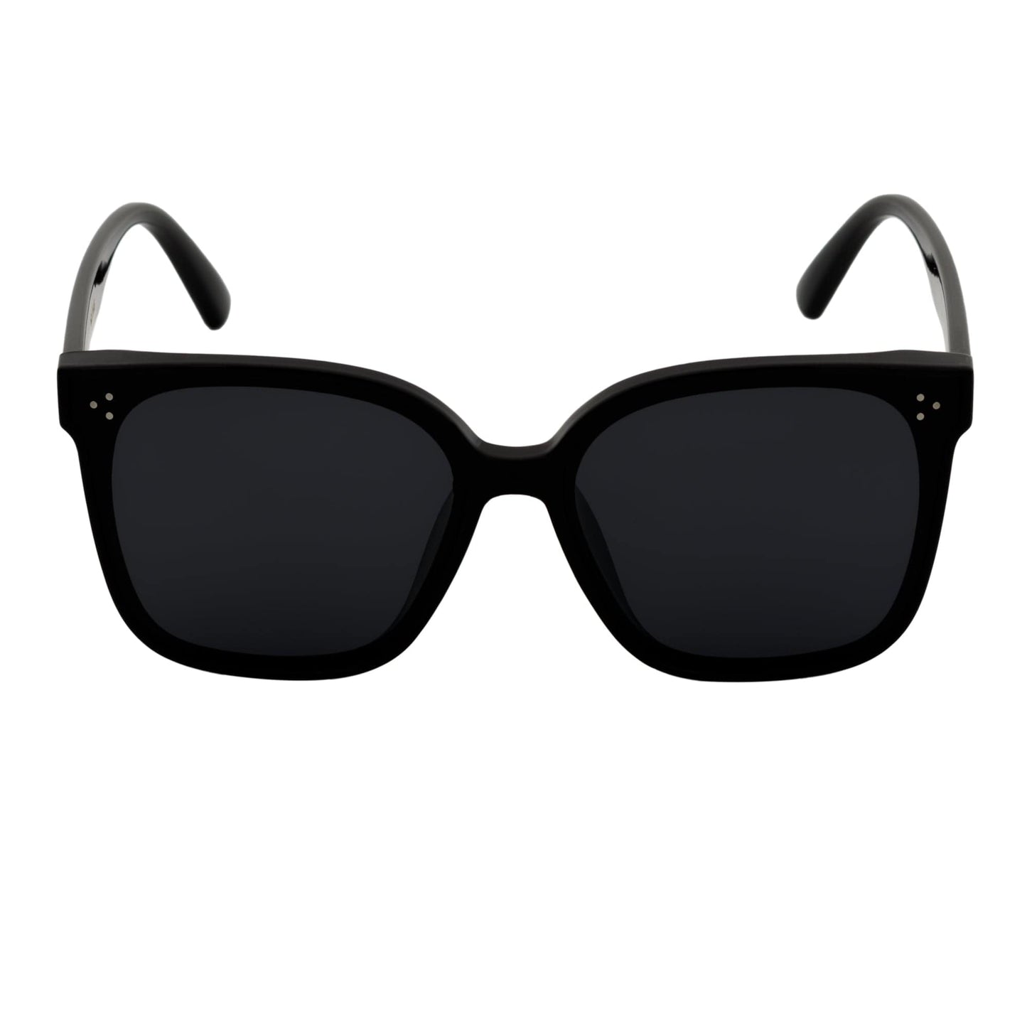MIA - Polarized Womens Oversize 3 Pin Cat Eye Sunglasses Gloss Black Smoke