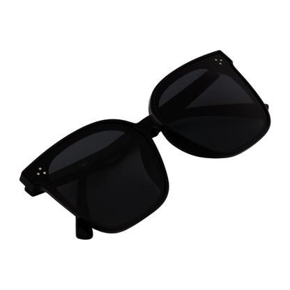 MIA - Polarized Womens Oversize 3 Pin Cat Eye Sunglasses Gloss Black Smoke