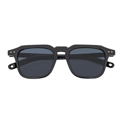 MISSONI - Keyhole Bridge Square Horn Rimmed Black Sunglasses Smoke Lens
