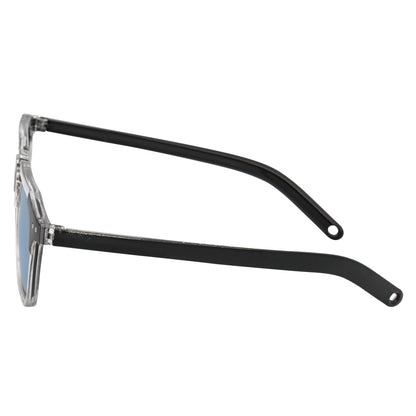 MISSONI - Two-Tone Square Horn Rimmed Sunglasses Black-Clear Blue Lens