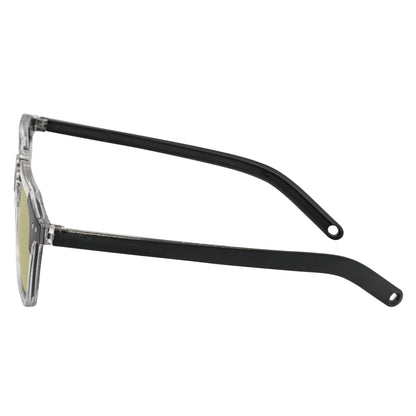 MISSONI - Two-Tone Square Horn Rimmed Sunglasses Black-Clear Yellow Lens