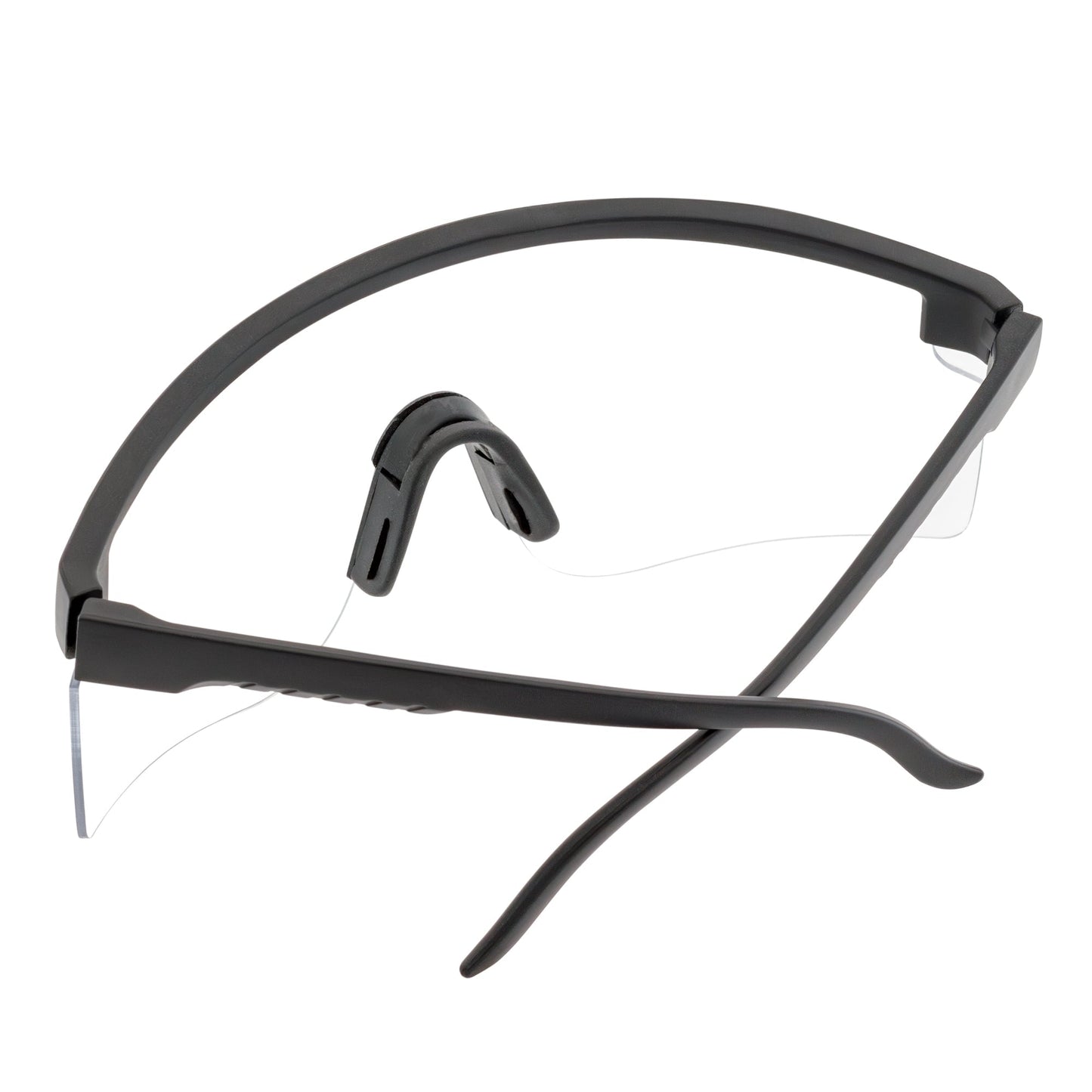 MONOLITH - X-Large Rimless Sports Matte Black Shield Clear Blue Light Glasses