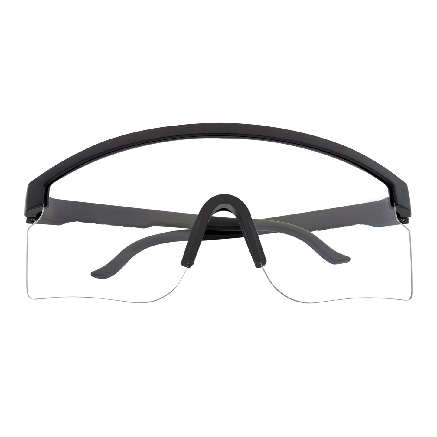 MONOLITH - X-Large Rimless Sports Matte Black Shield Clear Blue Light Glasses