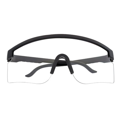 MONOLITH - X-Large Rimless Sports Matte Black Shield Clear Blue Light Glasses