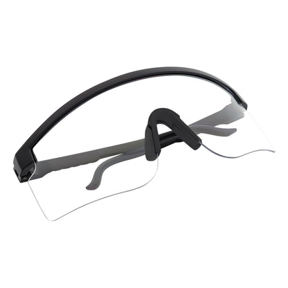 MONOLITH - X-Large Rimless Sports Matte Black Shield Clear Blue Light Glasses