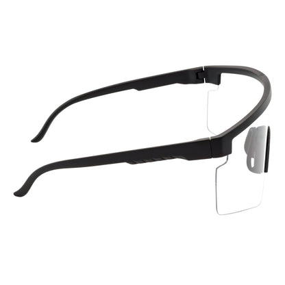 MONOLITH - X-Large Rimless Sports Matte Black Shield Clear Blue Light Glasses