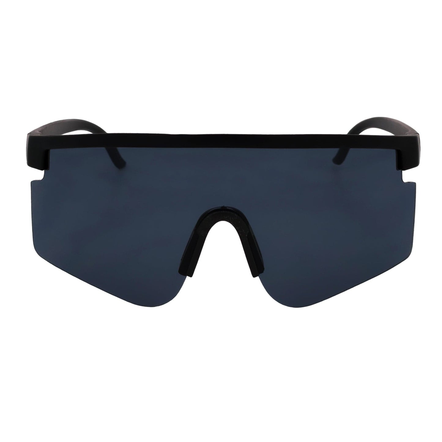 MONOLITH - X-Large Rimless Sports Shield Sunglasses Matte Black Dark Smoke Tint
