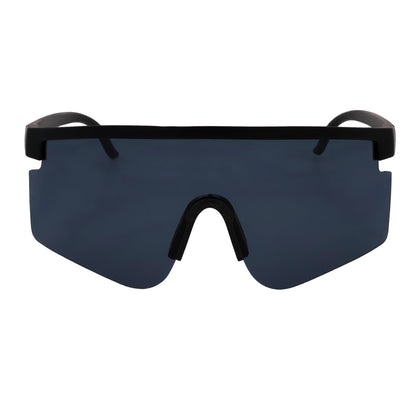MONOLITH - X-Large Rimless Sports Shield Sunglasses Matte Black Dark Smoke Tint