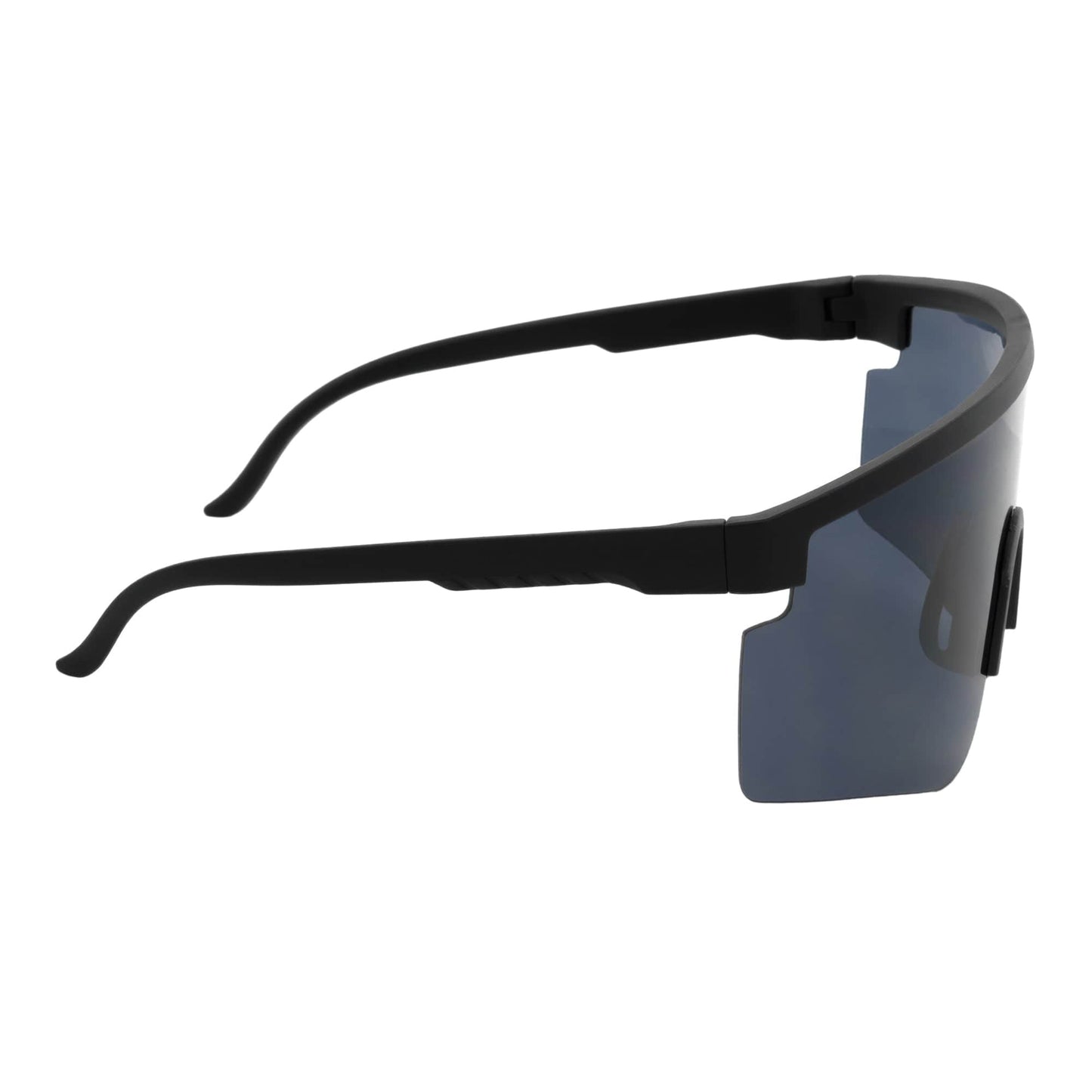 MONOLITH - X-Large Rimless Sports Shield Sunglasses Matte Black Dark Smoke Tint