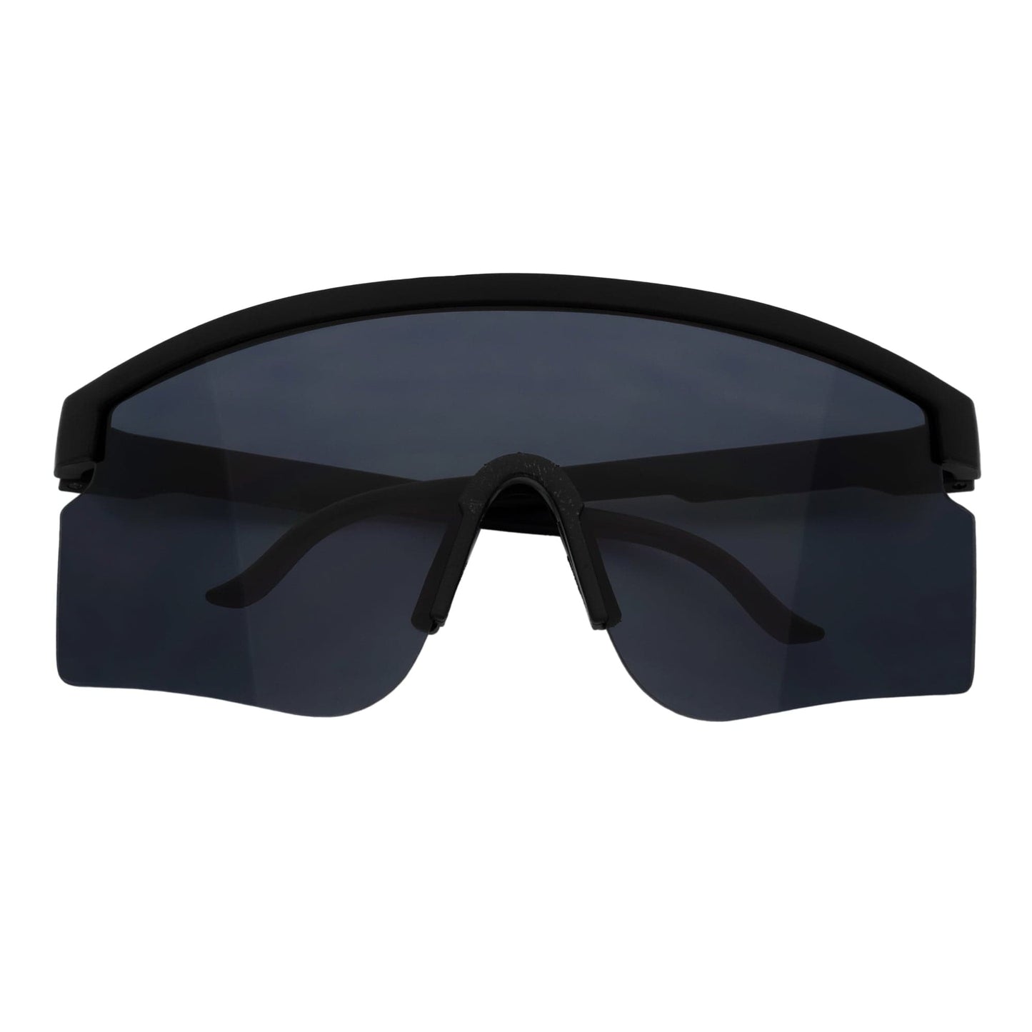 MONOLITH - X-Large Rimless Sports Shield Sunglasses Matte Black Dark Smoke Tint
