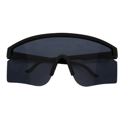 MONOLITH - X-Large Rimless Sports Shield Sunglasses Matte Black Dark Smoke Tint