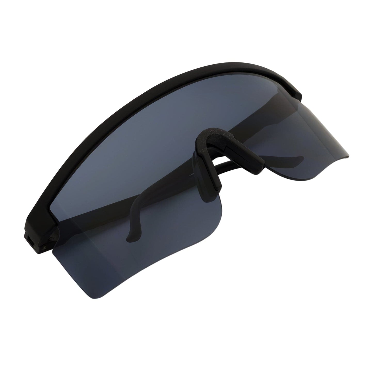 MONOLITH - X-Large Rimless Sports Shield Sunglasses Matte Black Dark Smoke Tint