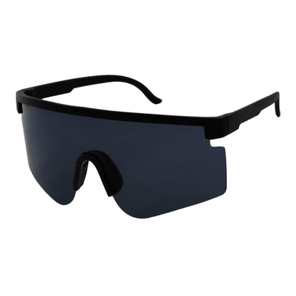 MONOLITH - X-Large Rimless Sports Shield Sunglasses Matte Black Dark Smoke Tint