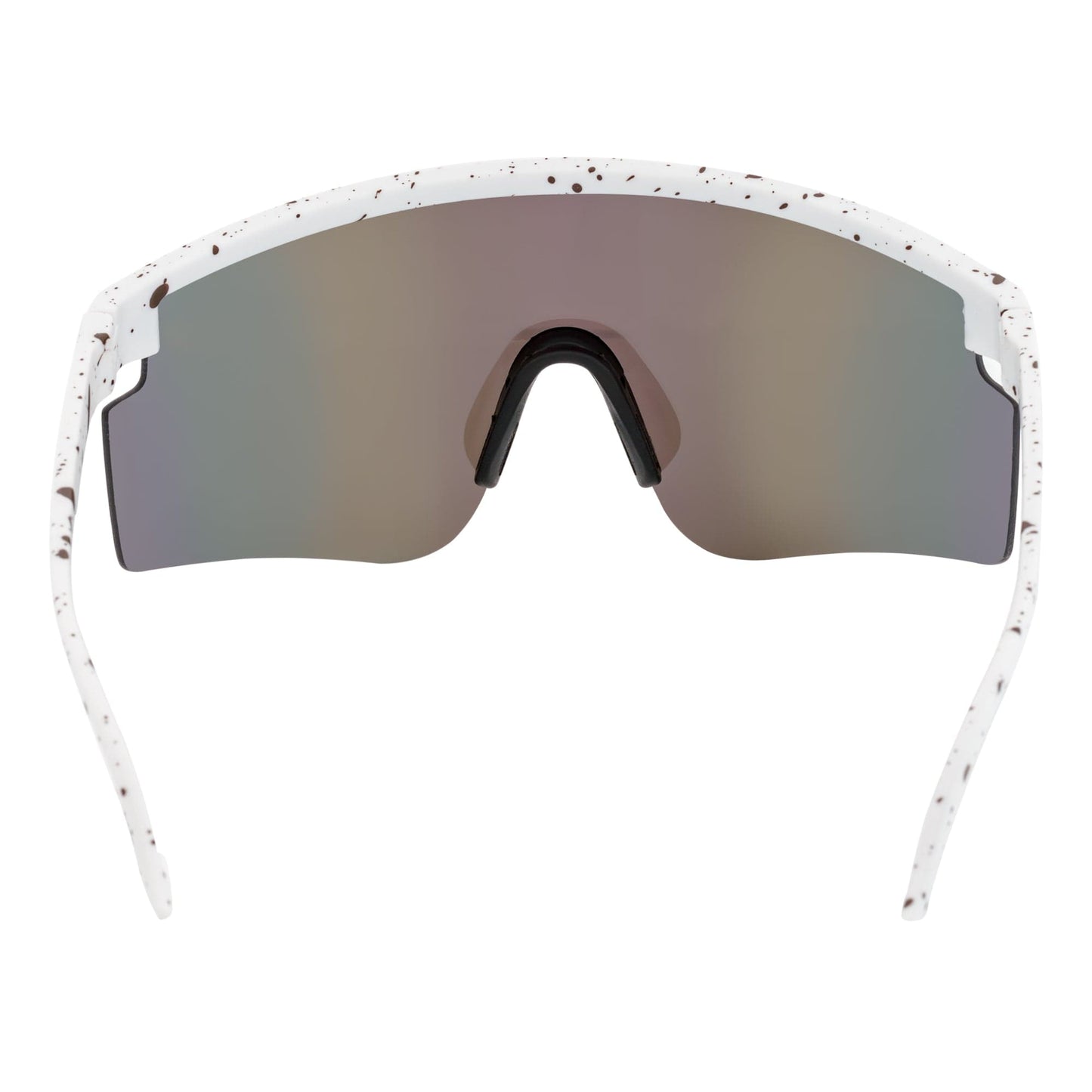 MONOLITH - X-Large Rimless Sports Shield Sunglasses White - Blue Mirror