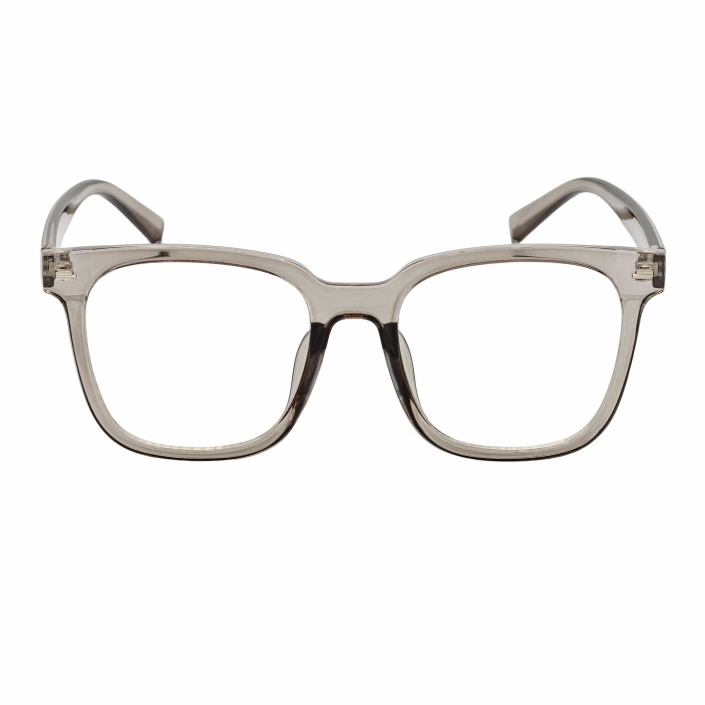 NEWPORT - Oversize Large Modern Square Glasses Clear Gray Clear Lens