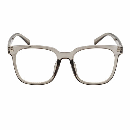 NEWPORT - Oversize Large Modern Square Glasses Clear Gray Clear Lens
