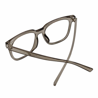 NEWPORT - Oversize Large Modern Square Glasses Clear Gray Clear Lens