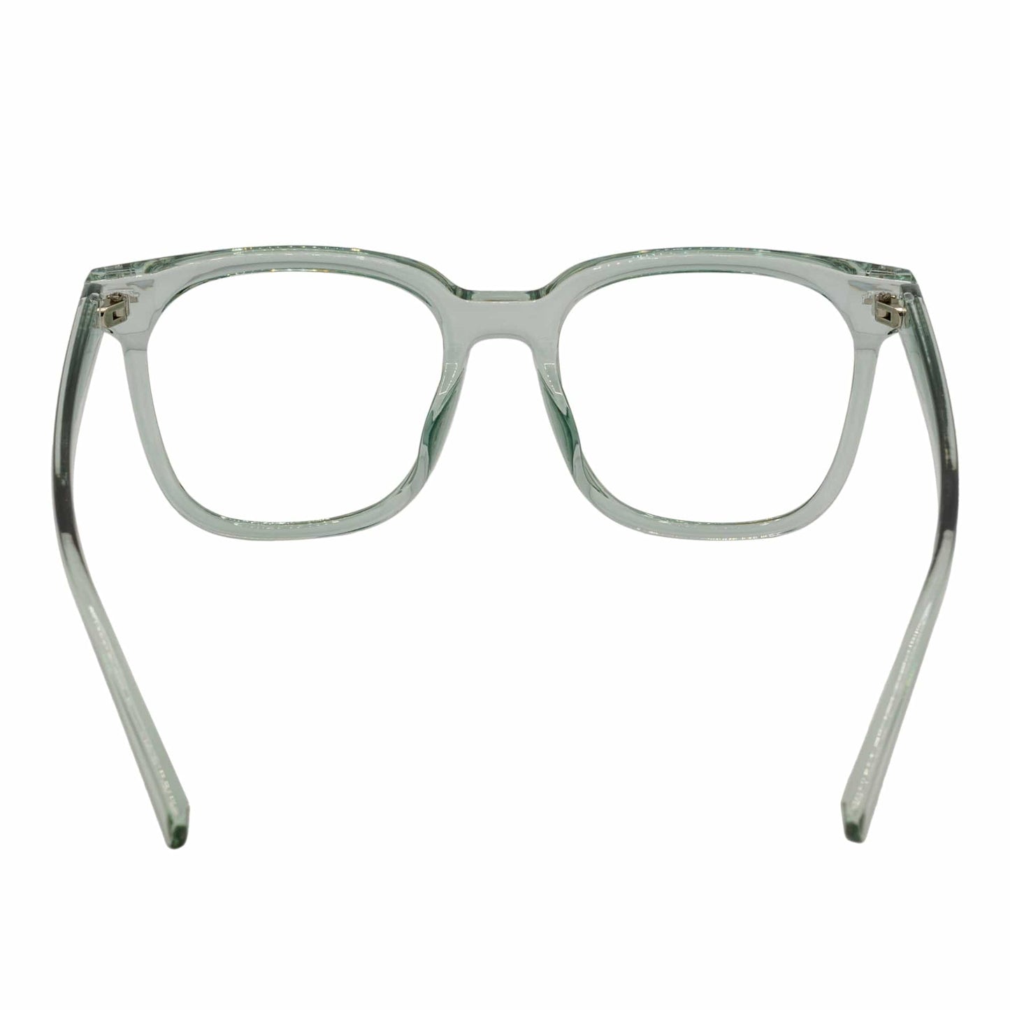 NEWPORT - Oversize Large Modern Square Glasses Clear Green Clear Lens