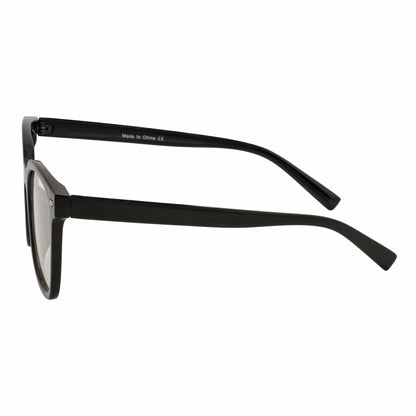 NEWPORT - Oversize Large Modern Square Glasses Gloss Black Clear Lens