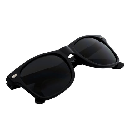 BLACKJACK - Classic Original Retro Horn Rimmed Sunglasses Gloss Black Smoke