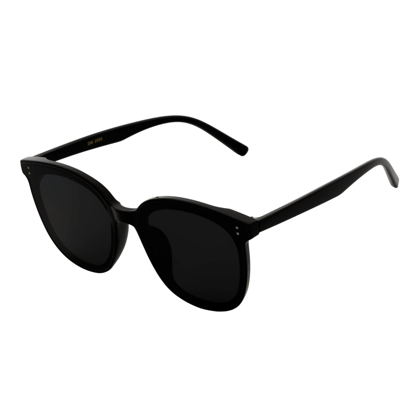 CIARA - Polarized Womens Oversize 2 Pin Cat Eye Sunglasses Black Smoke