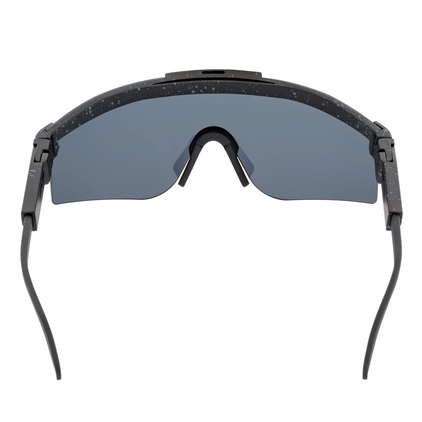 COBRA - Large Adjustable Sports Shield Sunglasses Black Gray-Speckled Smoke