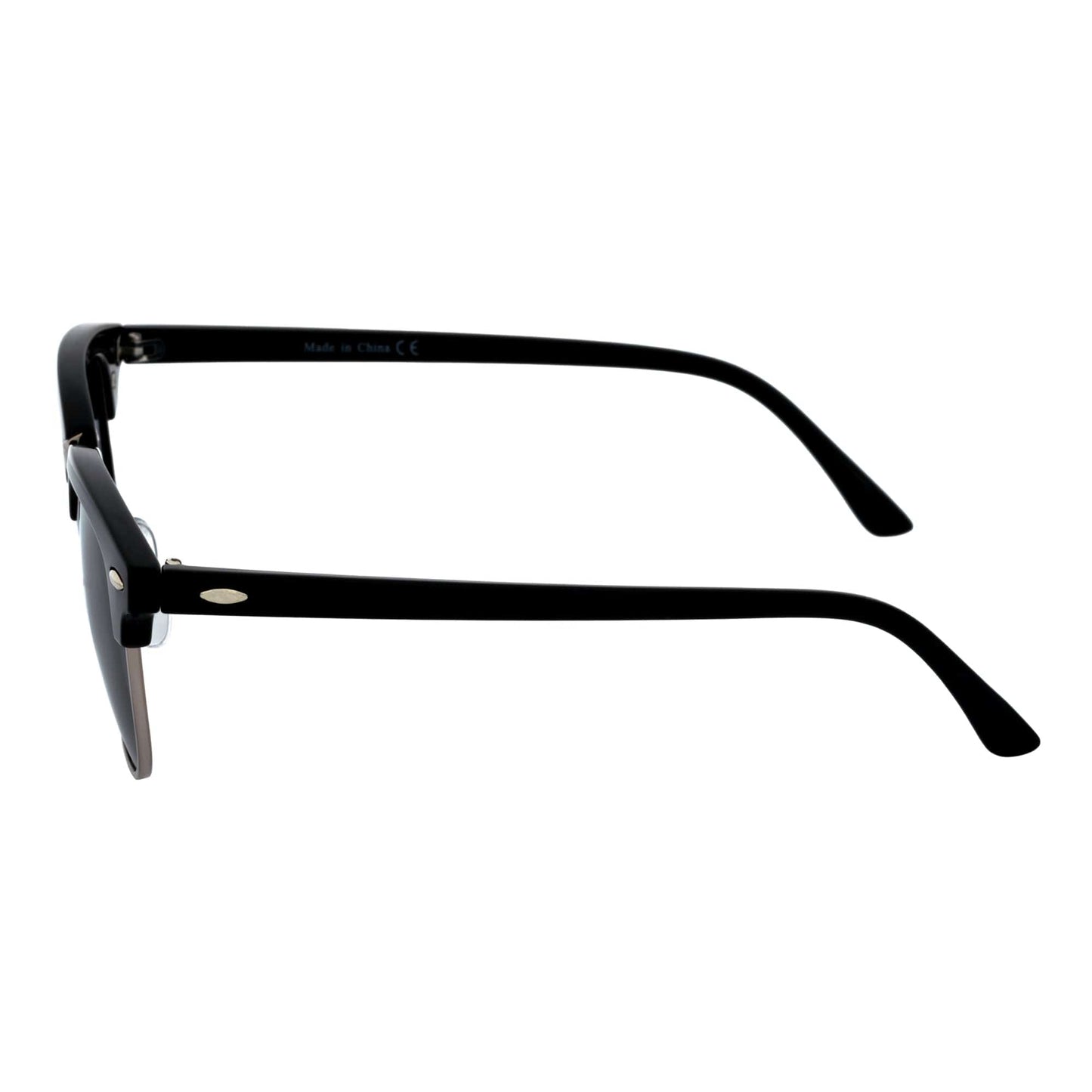 COUNTRY CLUB - Classic Semi-Rimless Half Frame Sunglasses Black Smoke Polarized