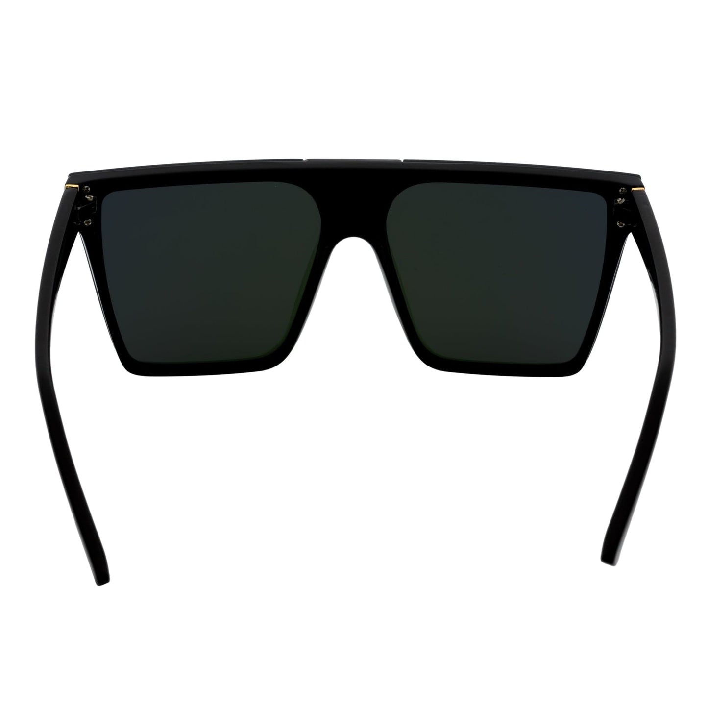 ELECTRIC - Large Rimless Rectangle Shield Sunglasses Gloss Black Pink Mirror