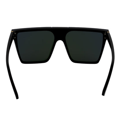 ELECTRIC - Large Rimless Rectangle Shield Sunglasses Gloss Black Purple Mirror