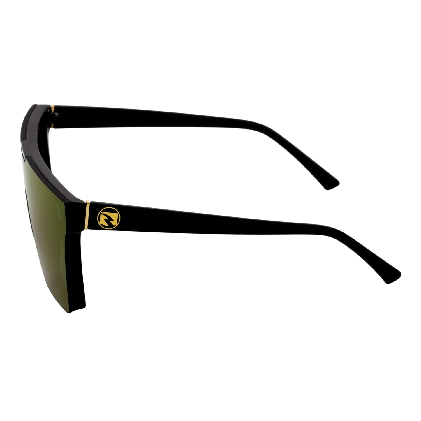 ELECTRIC - Large Rimless Rectangle Shield Sunglasses Gloss Black Purple Mirror