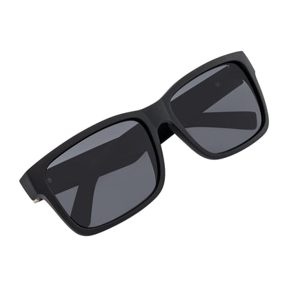 ENZO - Modern Sports Thick Square Sunglasses Matte Black Smoke