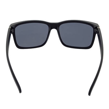 ENZO - Modern Sports Thick Square Sunglasses Matte Black Smoke