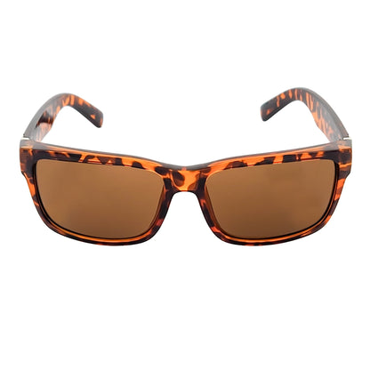 ENZO - Modern Sports Thick Square Sunglasses Tortoise Shell Brown Tint