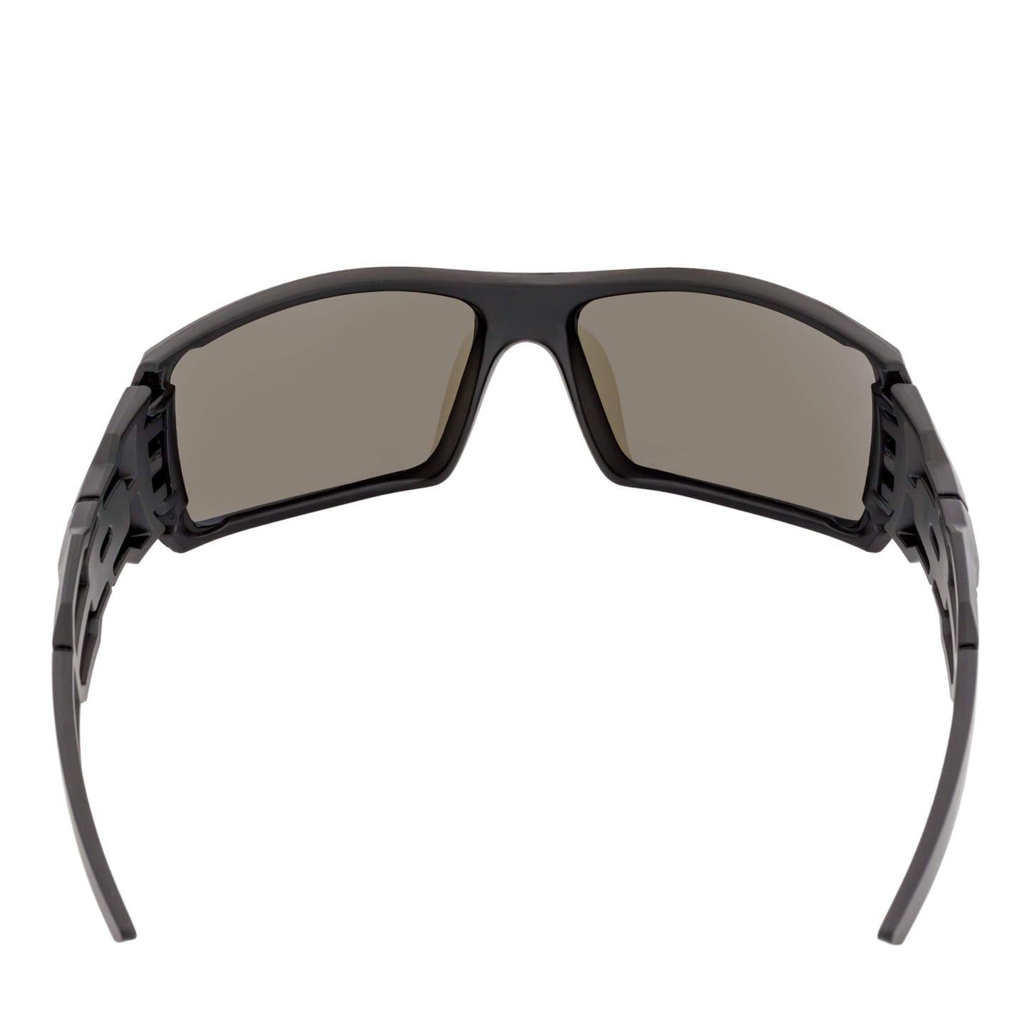 FUEL - Modern Sports Wraparound Single Lens Sunglasses Matte Black Blue Mirror