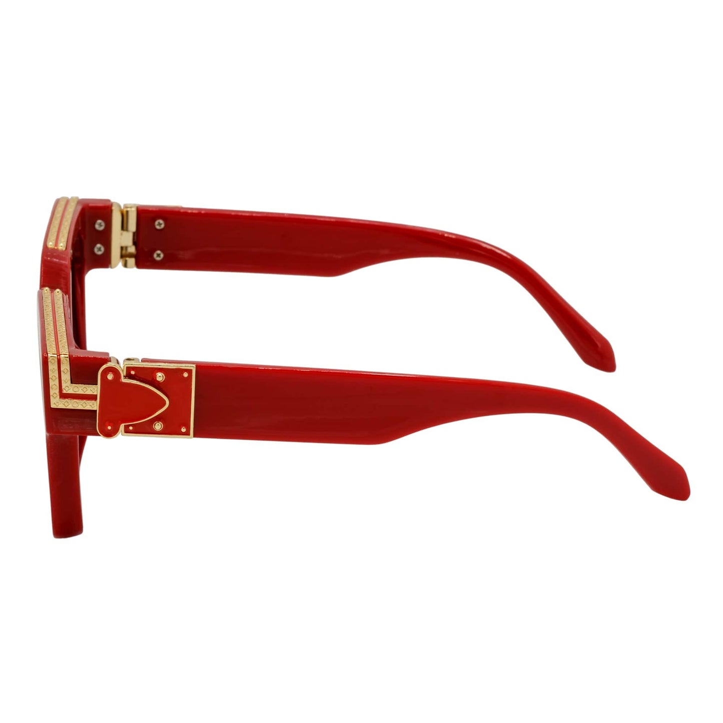 GUAP - Thick Square High Fashion Square Sunglasses Red-Gold Smoke Tint
