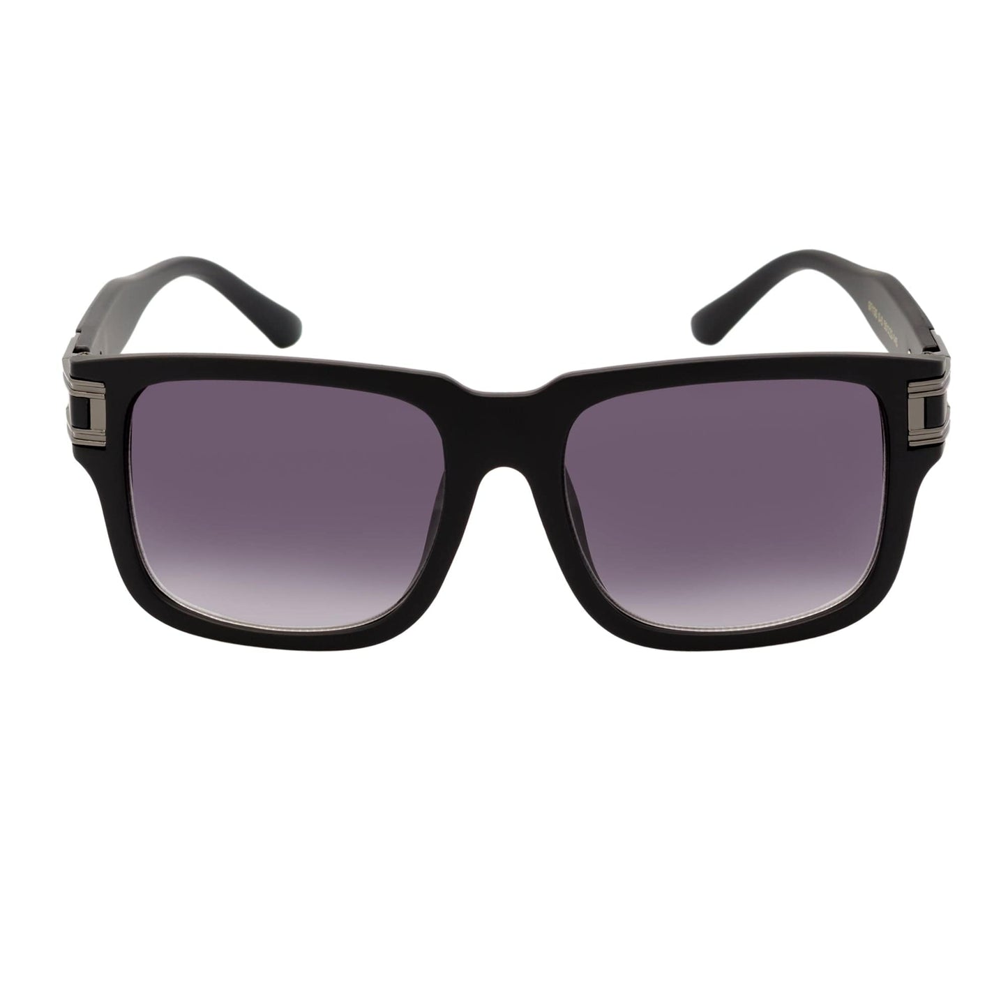 IMPERIAL - Square Two-Tone Metal Square Sunglasses Black-Gunmetal Lavender