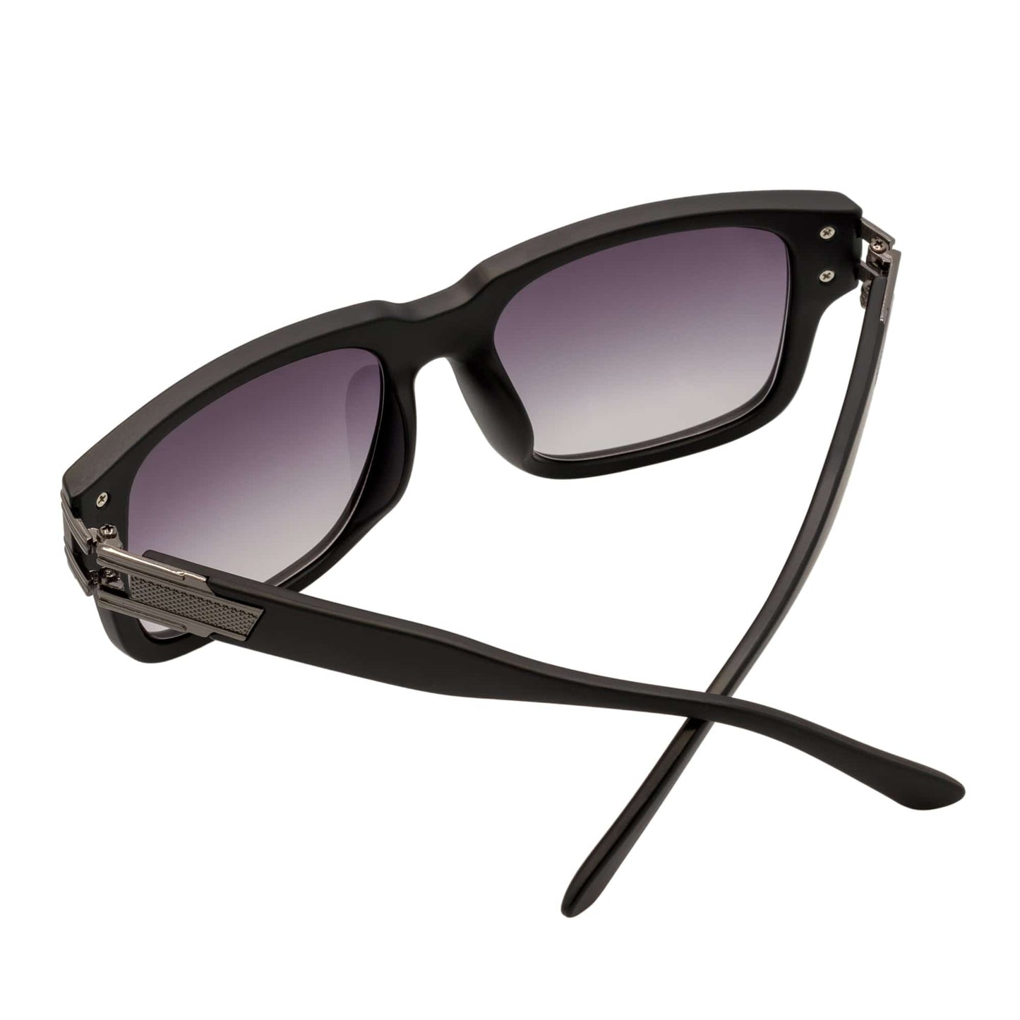 IMPERIAL - Square Two-Tone Metal Square Sunglasses Black-Gunmetal Lavender