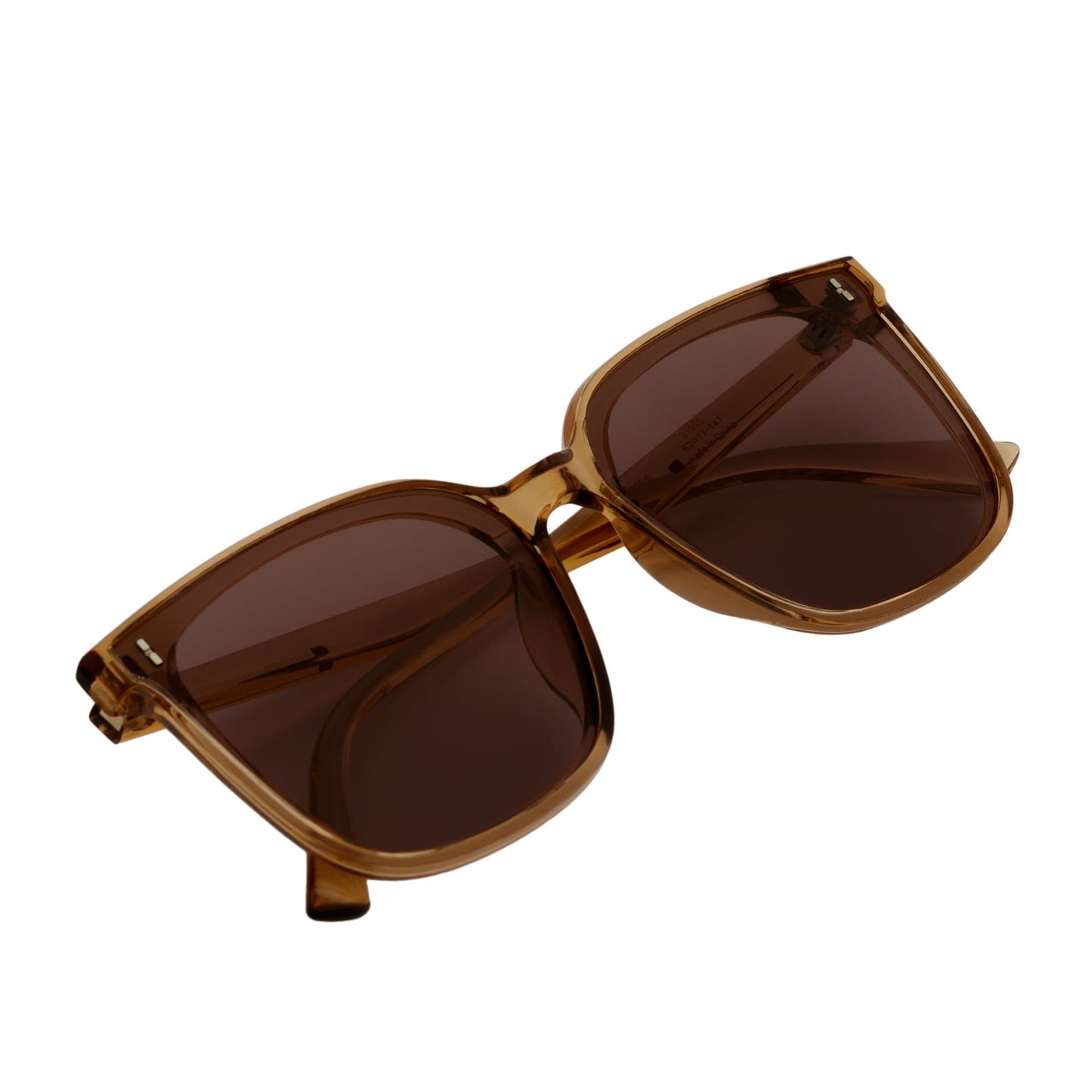 KARA - Polarized Womens Oversize Square Cat Eye Sunglasses Clear Brown Amber