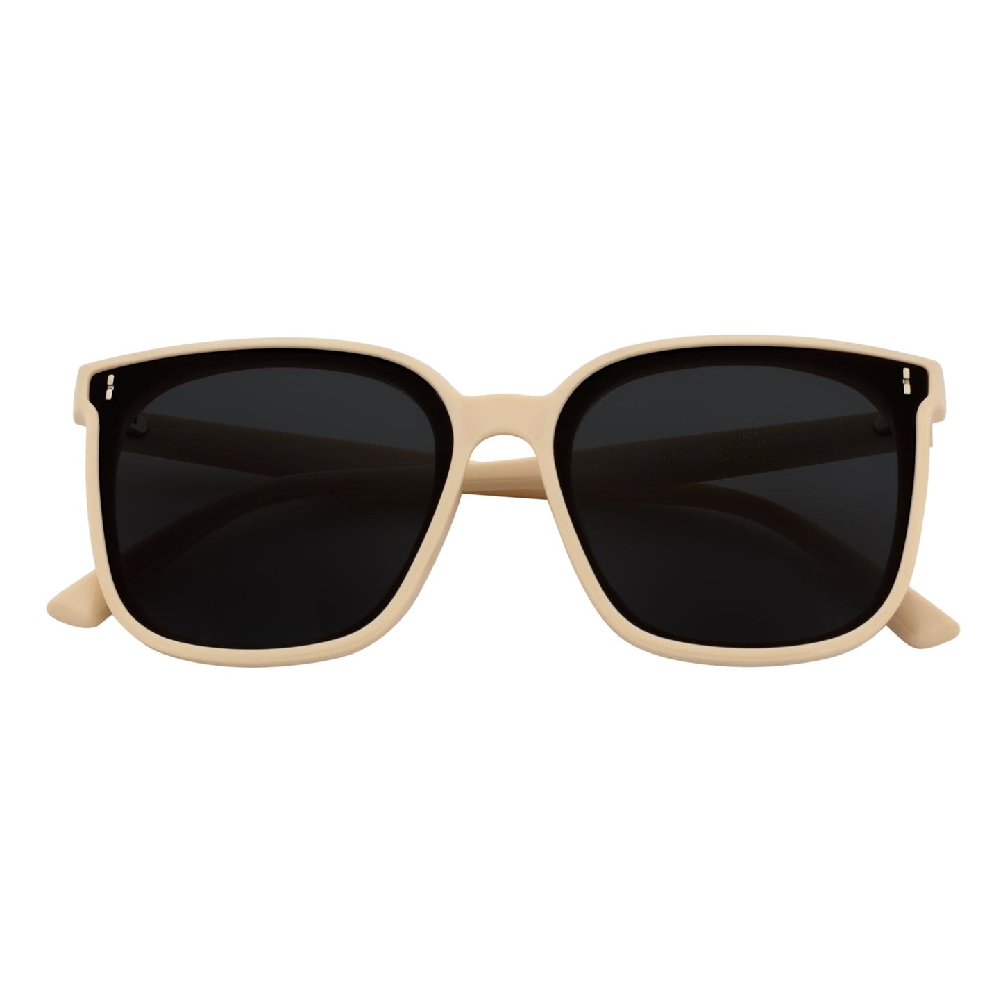 KARA - Polarized Womens Oversize Square Cat Eye Sunglasses Creme Smoke