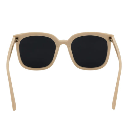 KARA - Polarized Womens Oversize Square Cat Eye Sunglasses Creme Smoke