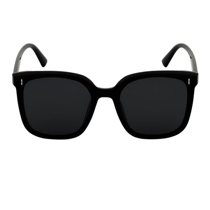 KARA - Polarized Womens Oversize Square Cat Eye Sunglasses Gloss Black Smoke